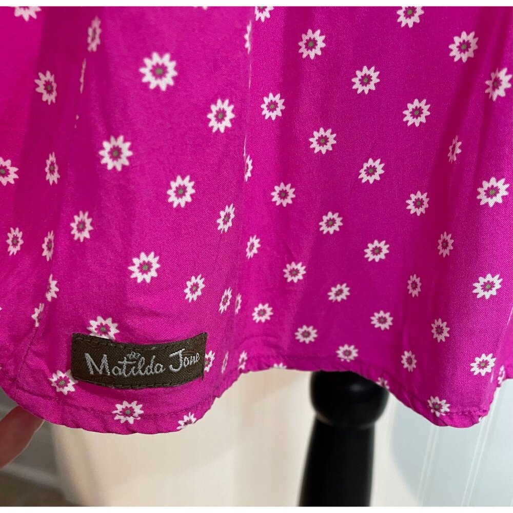 Matilda Jane Pink Floral Dress With Ruched Waist & Button Details - Picture 9 of 16